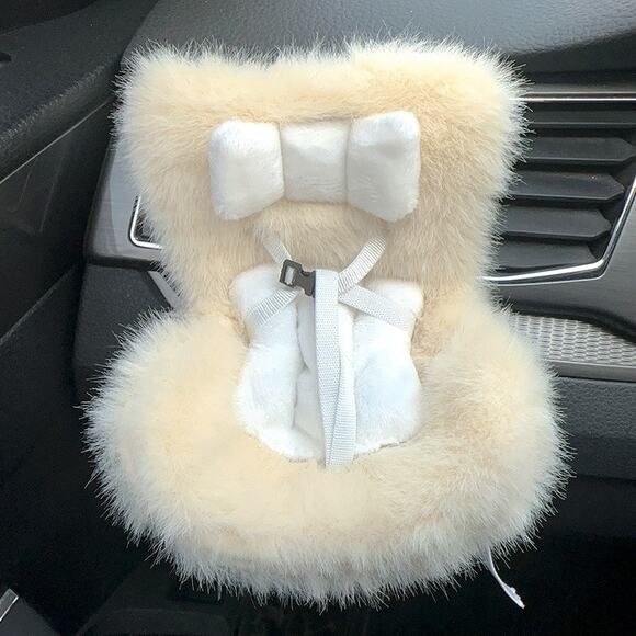 NEW Labubu 17cm keychain cute doll seats - beige - Picture 1 of 1